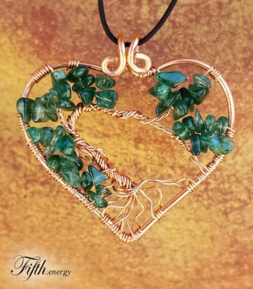 Fifth energy jewelry tree of life heart pendant unique gifts