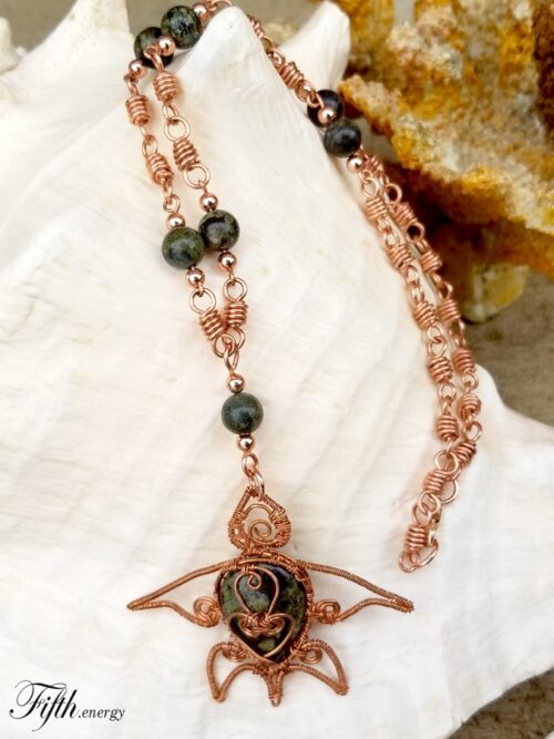 Fifth Energy Jewelry Sea Turtle - Dragons Blood Jasper Necklace