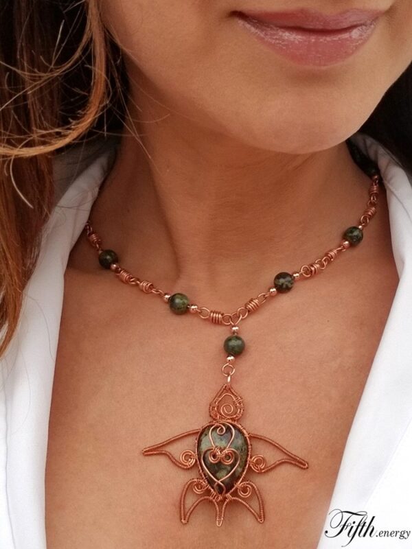 Fifth Energy Jewelry Sea Turtle - Dragons Blood Jasper