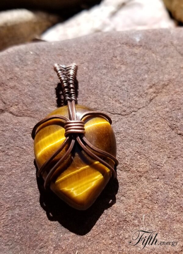 Fifth energy jewelry tigers eye pendant unique gifts