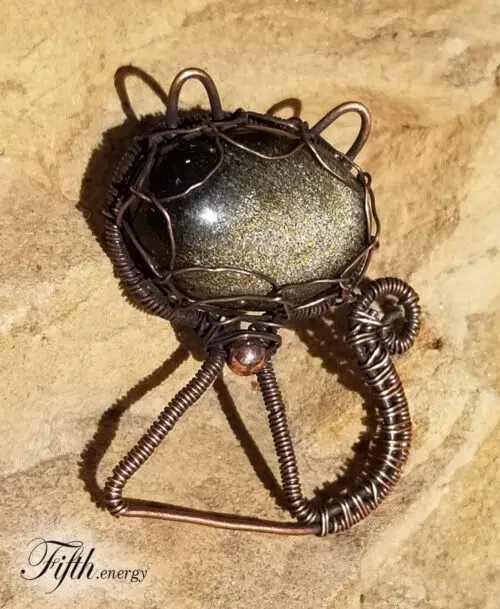 Fifth Energy Jewelry Golden Obsidian Feline Pendant Unique Gifts