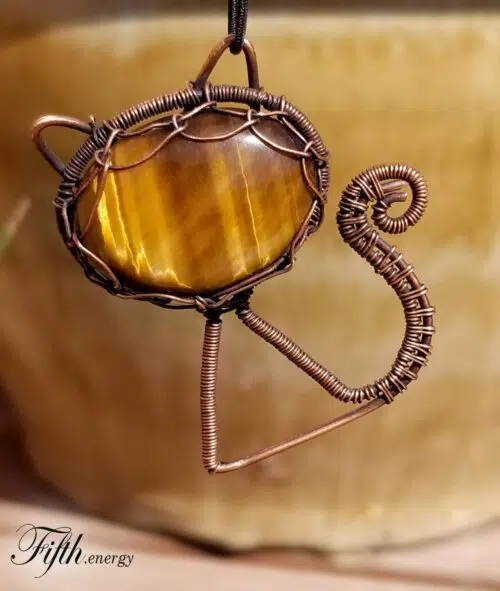 Fifth Energy Jewelry Tigers Eye Feline Pendant Unique Gifts