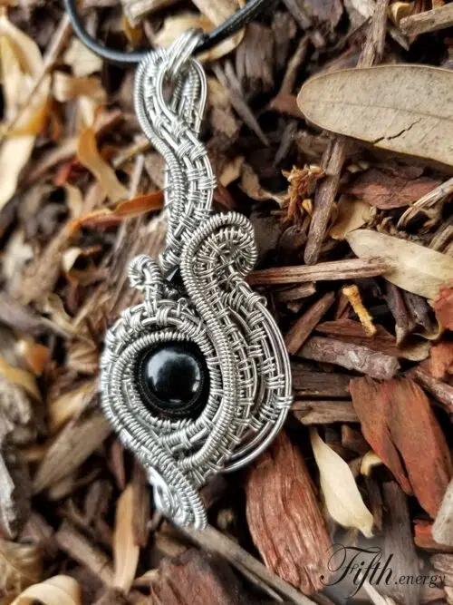 Stainless Steel Rainbow Obsidian Necklace