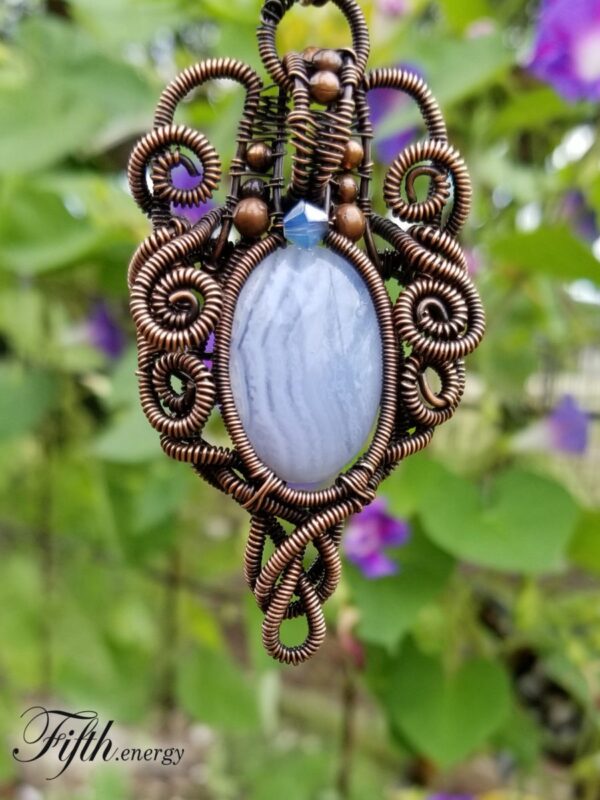 Intertwined - blue lace agate necklace
