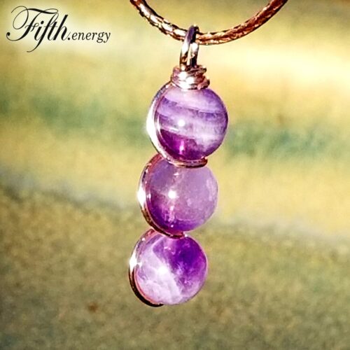 Natural amethyst drop pendant necklace fifth energy jewelry