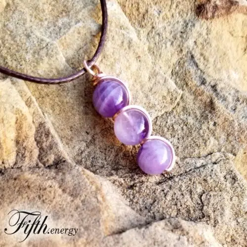 Natural Amethyst Drop Pendant Necklace Fifth Energy Jewelry