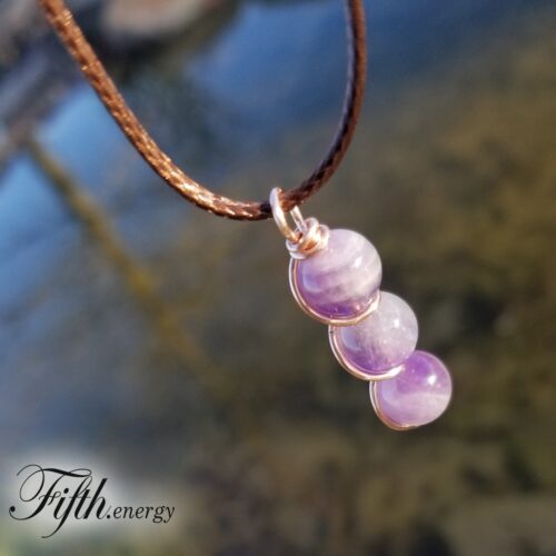 Natural amethyst drop pendant necklace fifth energy jewelry