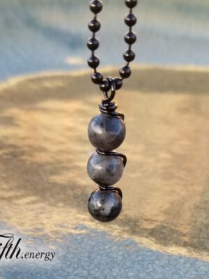 Larvikite Drop Pendant Necklace Fifth Energy Jewelry