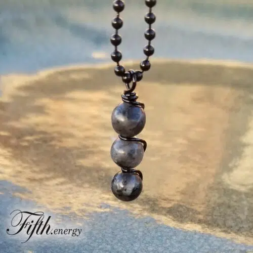 Larvikite Drop Pendant Necklace Fifth Energy Jewelry