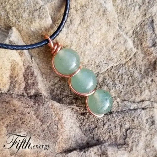 Green Aventurine Drop Pendant Necklace Fifth Energy Jewelry