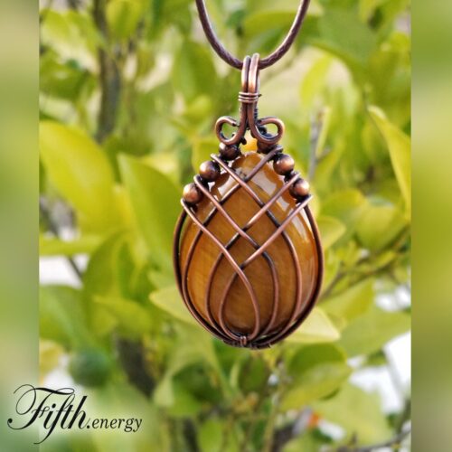 Tigers eye pendant necklace fifth energy jewelry