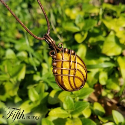 Tigers eye pendant necklace fifth energy jewelry