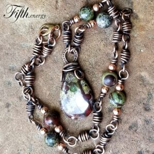 Dragons blood gemstone necklace fifth energy jewelry