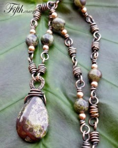 Dragons blood gemstone necklace fifth energy jewelry