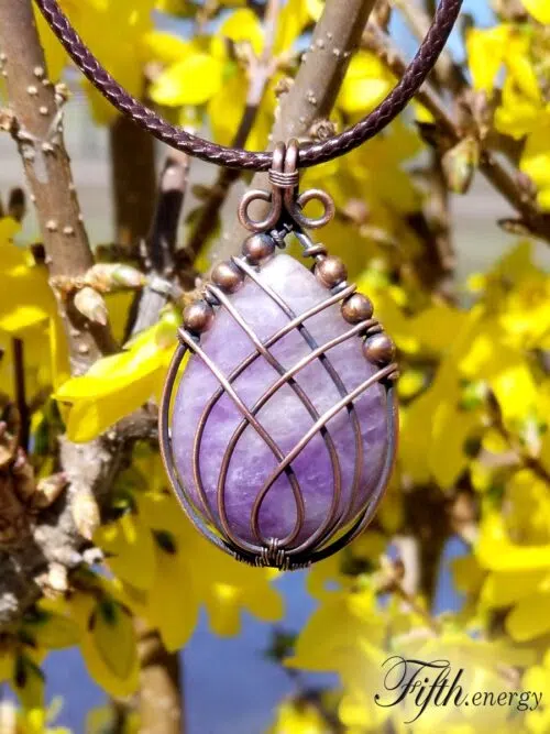 Amethyst Necklace Fifth Energy