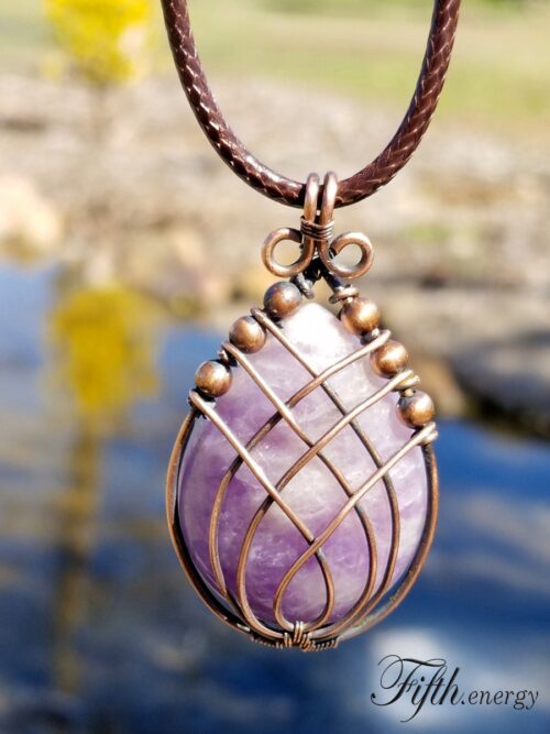 Amethyst necklace fifth energy