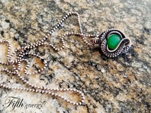 Fifth Energy Jewelry Peacock Agate Necklace