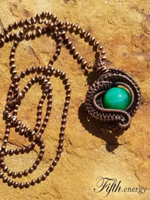 Fifth Energy Jewelry Peacock Agate Necklace