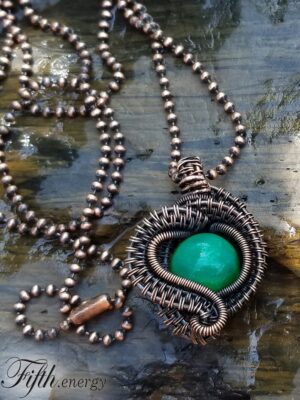 Fifth Energy Jewelry African Peacock Agate Necklace