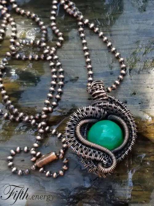 Fifth Energy Jewelry African Peacock Agate Necklace