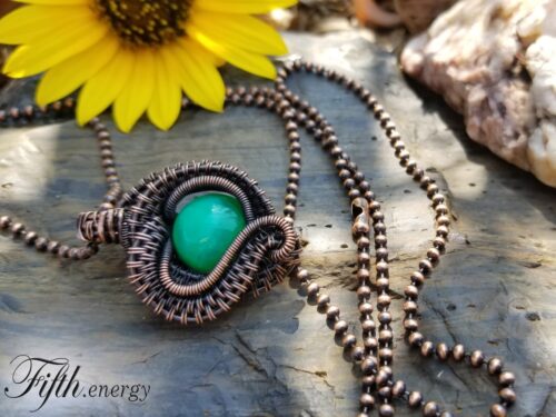 Fifth Energy Jewelry Peacock Agate Necklace