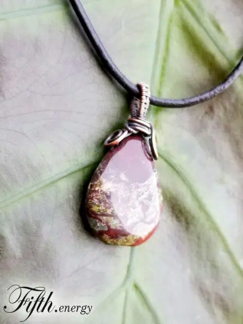 Dragons Blood Jasper Gemstone Necklace Fifth Energy Jewelry