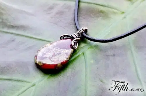 Dragons Blood Jasper Gemstone Necklace Fifth Energy Jewelry