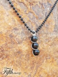 Obsidian Gemstone Drop Pendant Fifth Energy Jewelry