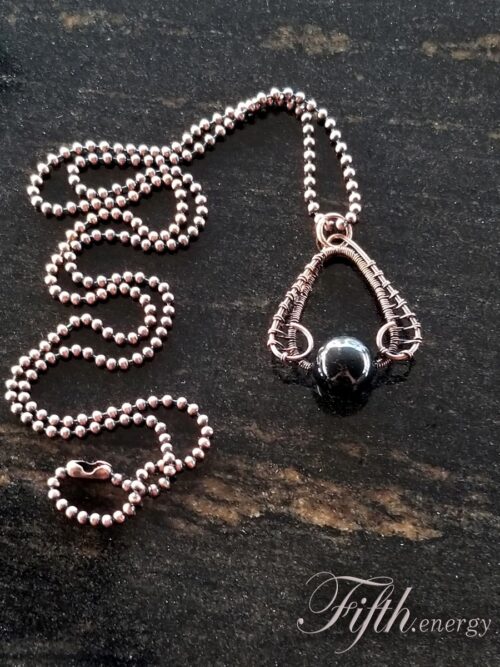 Rainbow obsidian copper necklace fifth energy jewelry