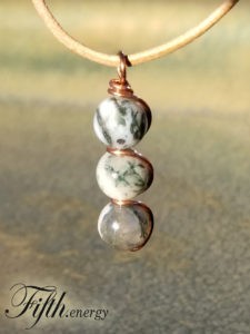 Tree agate pendant necklace fifth energy jewelry