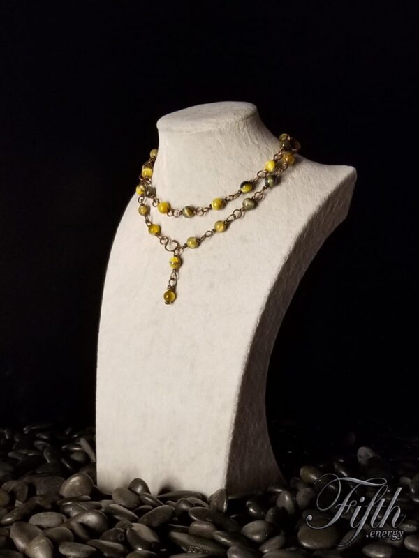 Blue Yellow Tigers Eye Necklace Fifth Energy Jewelry