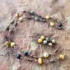 Linked Blue Golden Tigers Eye Copper Necklace Fifth Energy Jewelry