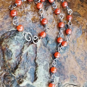 Red Carnelian Copper Chain Necklace Fifth Energy Jewelry