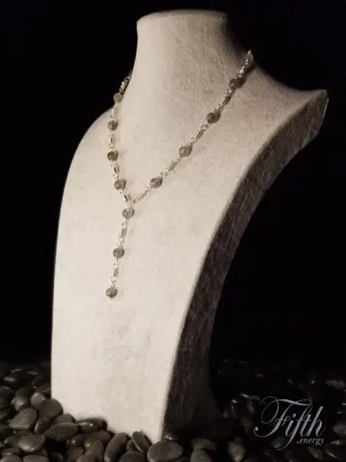 Silver Gray Quartz Necklace Fifth Energy Jewelry