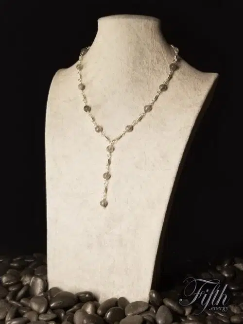 Silver Gray Quartz Necklace Fifth Energy Jewelry