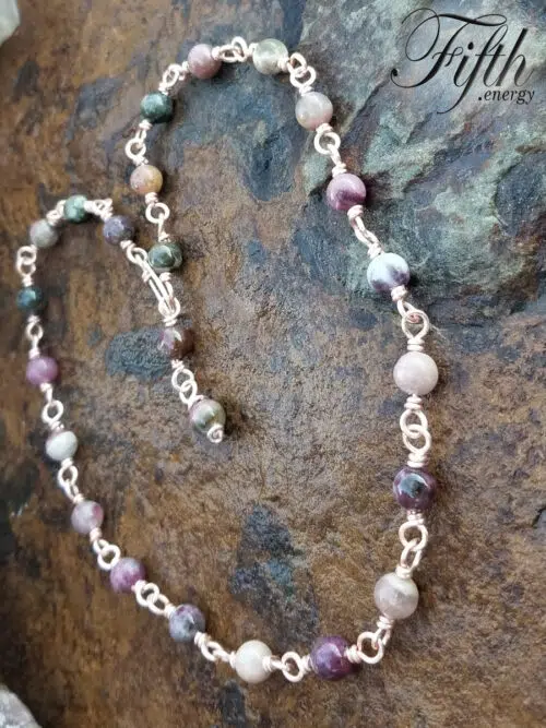 Tourmaline on Copper Chain Fifth Energy Jewelry