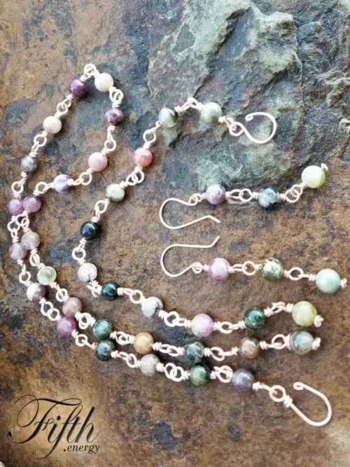 Tourmaline on Copper Chain Fifth Energy Jewelry