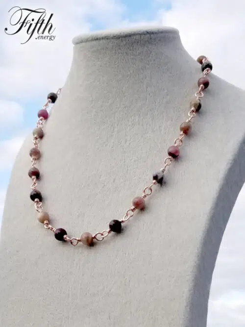 Tourmaline on Copper Chain Fifth Energy Jewelry