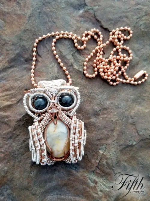 Snow Owl Necklace Fifth Energy Jewelry