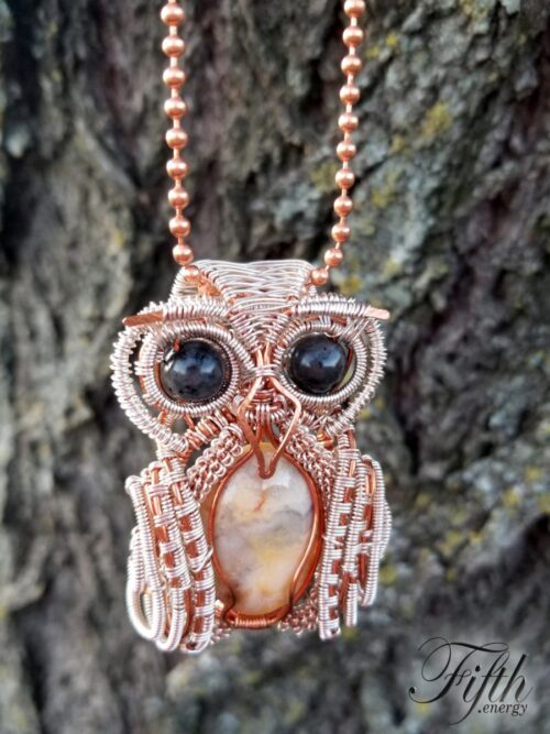 Snow Owl Necklace Fifth Energy Jewelry