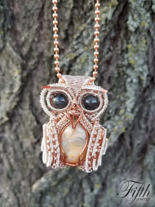 Snow Owl Necklace Fifth Energy Jewelry