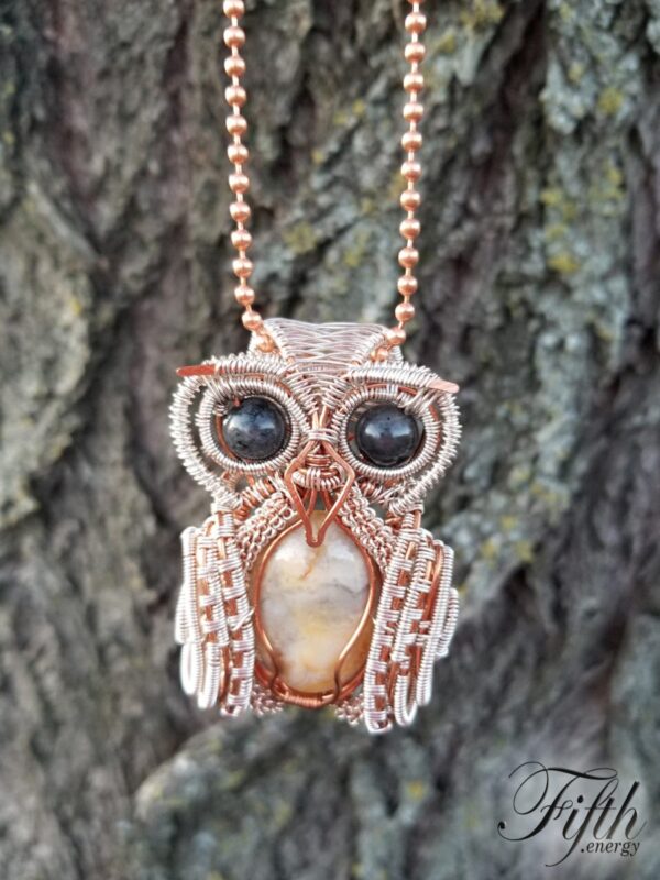 Snow Owl Necklace Fifth Energy Jewelry