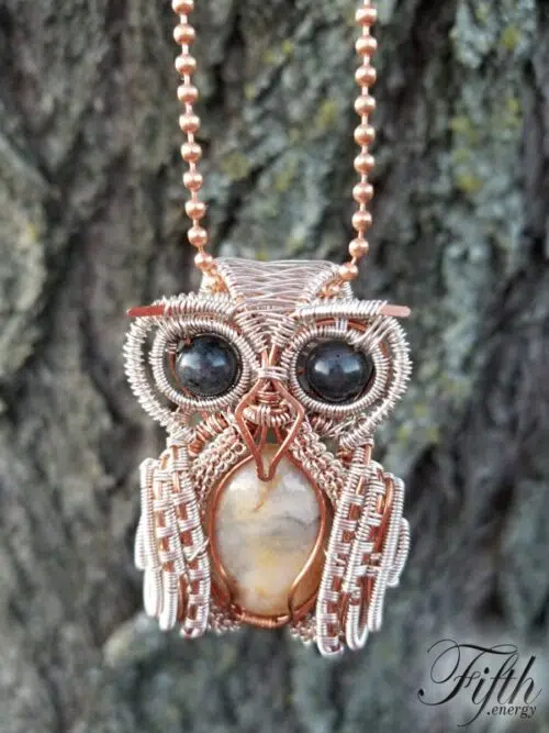 Snow Owl Necklace Fifth Energy Jewelry