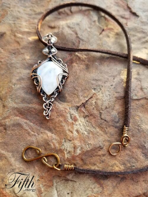 Twisted heart moonstone necklace fifth energy jewelry 2