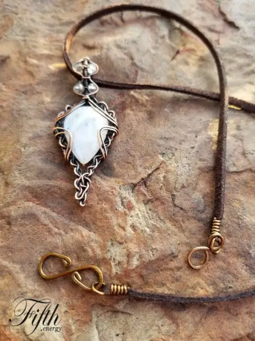 Twisted Heart Moonstone Necklace Fifth Energy Jewelry 2