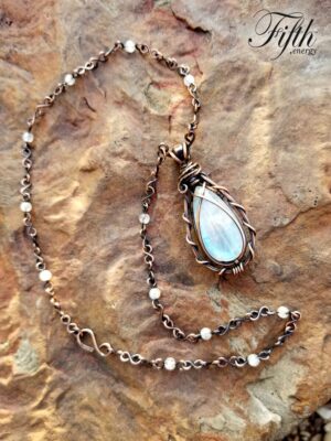 Teardrop Moonstone Necklace Fifth Energy Jewelry 2