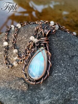 Teardrop Moonstone Necklace Fifth Energy Jewelry 3