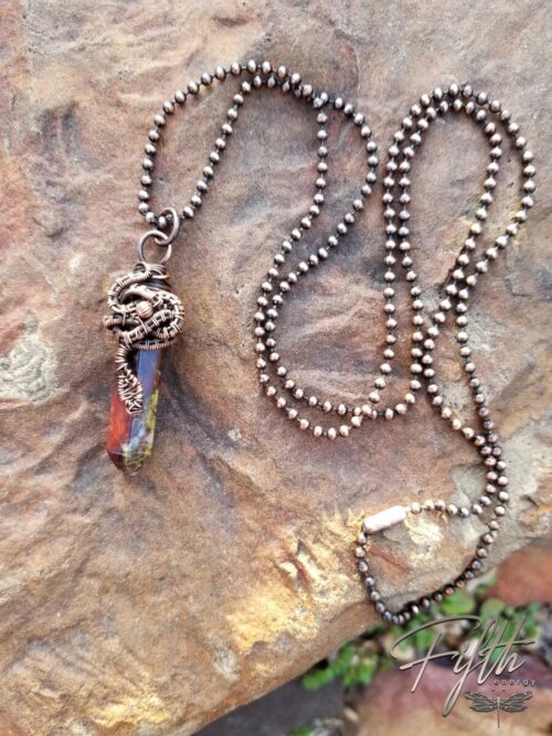 Serpent Wrapped Dragon Blood Jasper Point Necklace Fifth Energy Jewelry 2