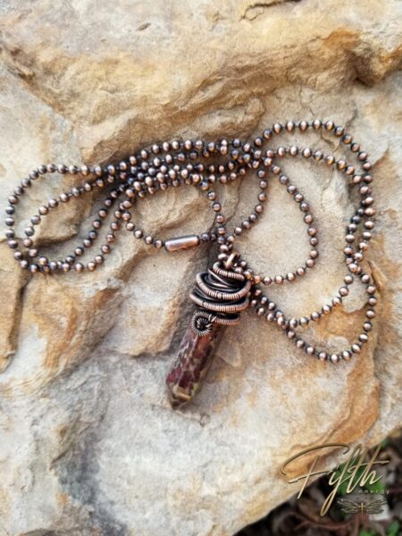Dragon Blood Jasper Point Necklace Fifth Energy Jewelry