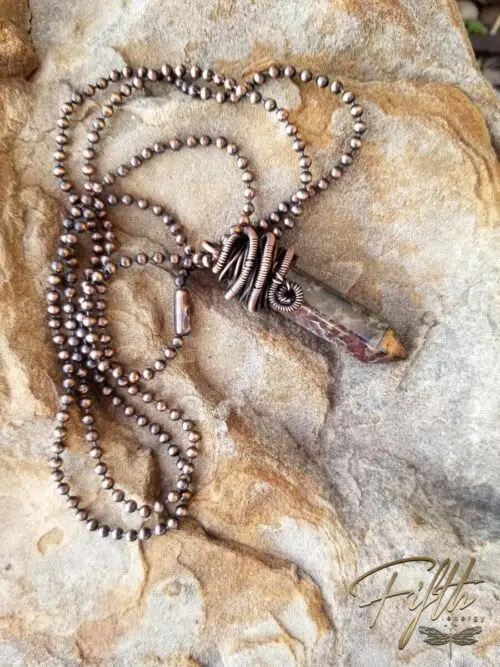 Dragon Blood Jasper Point Necklace Fifth Energy Jewelry 2